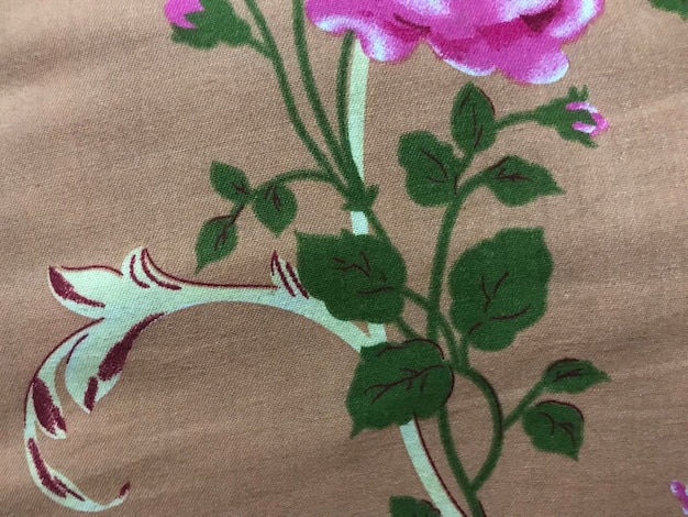 Close-up of embroidered floral pattern