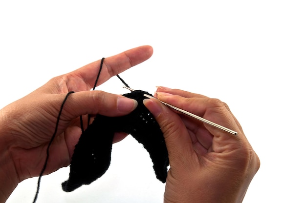 Hands stitching detail